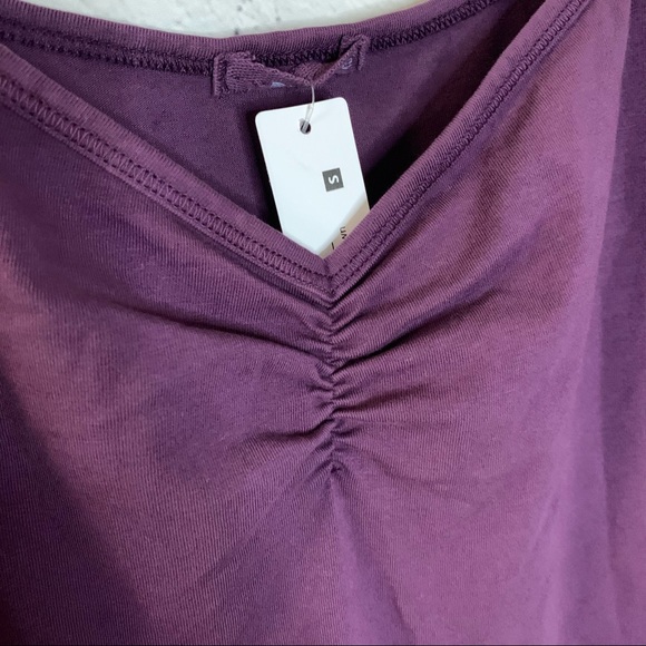 Revolve LAmade V-neck Ruched Short Slip Dress Aubergine Size Small NWT - Picture 5 of 6